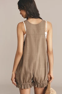Pilcro Linen Blend Cinched Overall Romper