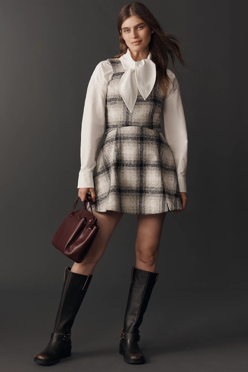 By Anthropologie Sleeveless Plaid Romper