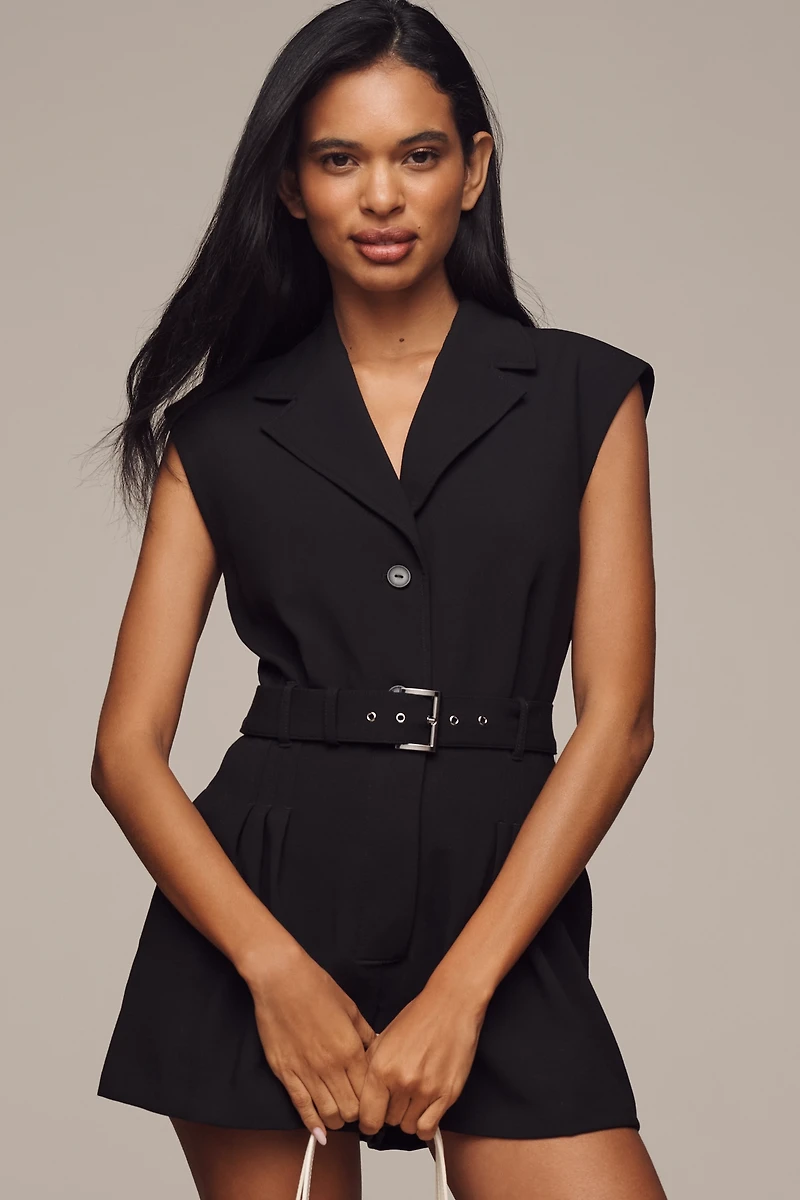 By Anthropologie Sleeveless Belted Romper