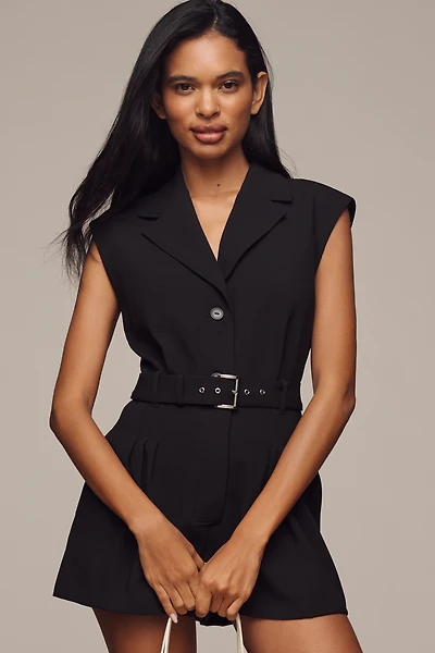 By Anthropologie Sleeveless Belted Romper
