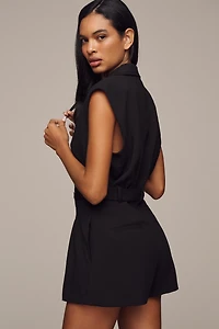 By Anthropologie Sleeveless Belted Romper