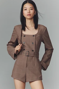 By Anthropologie Long-Sleeve Blazer Romper