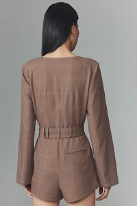 By Anthropologie Long-Sleeve Blazer Romper