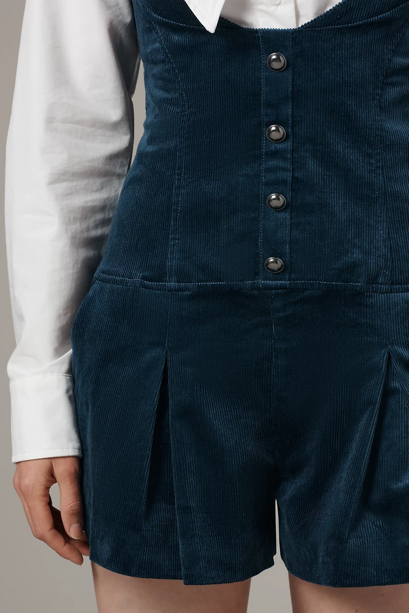 Maeve Long-Sleeve Suspender Twofer Romper