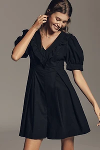 Maeve Puff-Sleeve Babydoll Romper