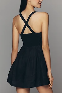 By Anthropologie Linen Pintuck Romper