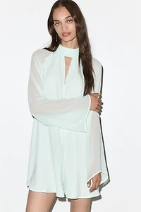 Hutch Long-Sleeve Chiffon Romper