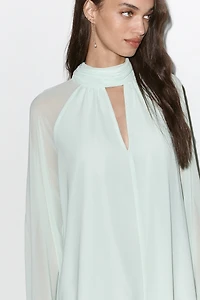 Hutch Long-Sleeve Chiffon Romper