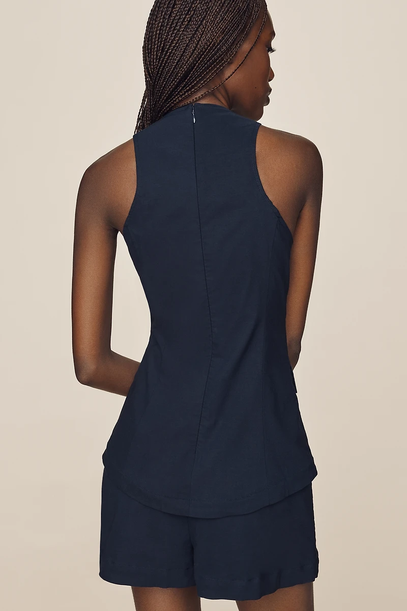 Maeve Tailored Buttondown Romper