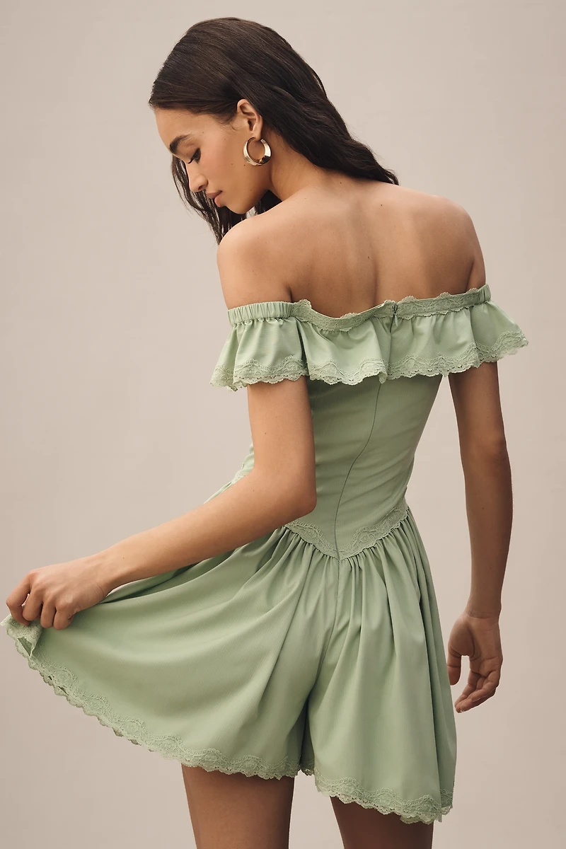 Mare Off-The-Shoulder Ruffle Romper