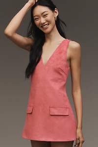 Mare Faux-Suede Sleeveless V-Neck Romper