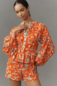 Farm Rio x Anthropologie Long-Sleeve Printed Romper