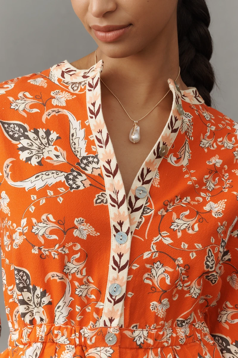 Farm Rio x Anthropologie Long-Sleeve Printed Romper