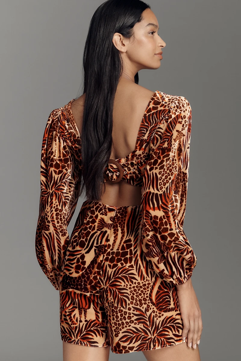 Farm Rio x Anthropologie Long-Sleeve Printed Romper