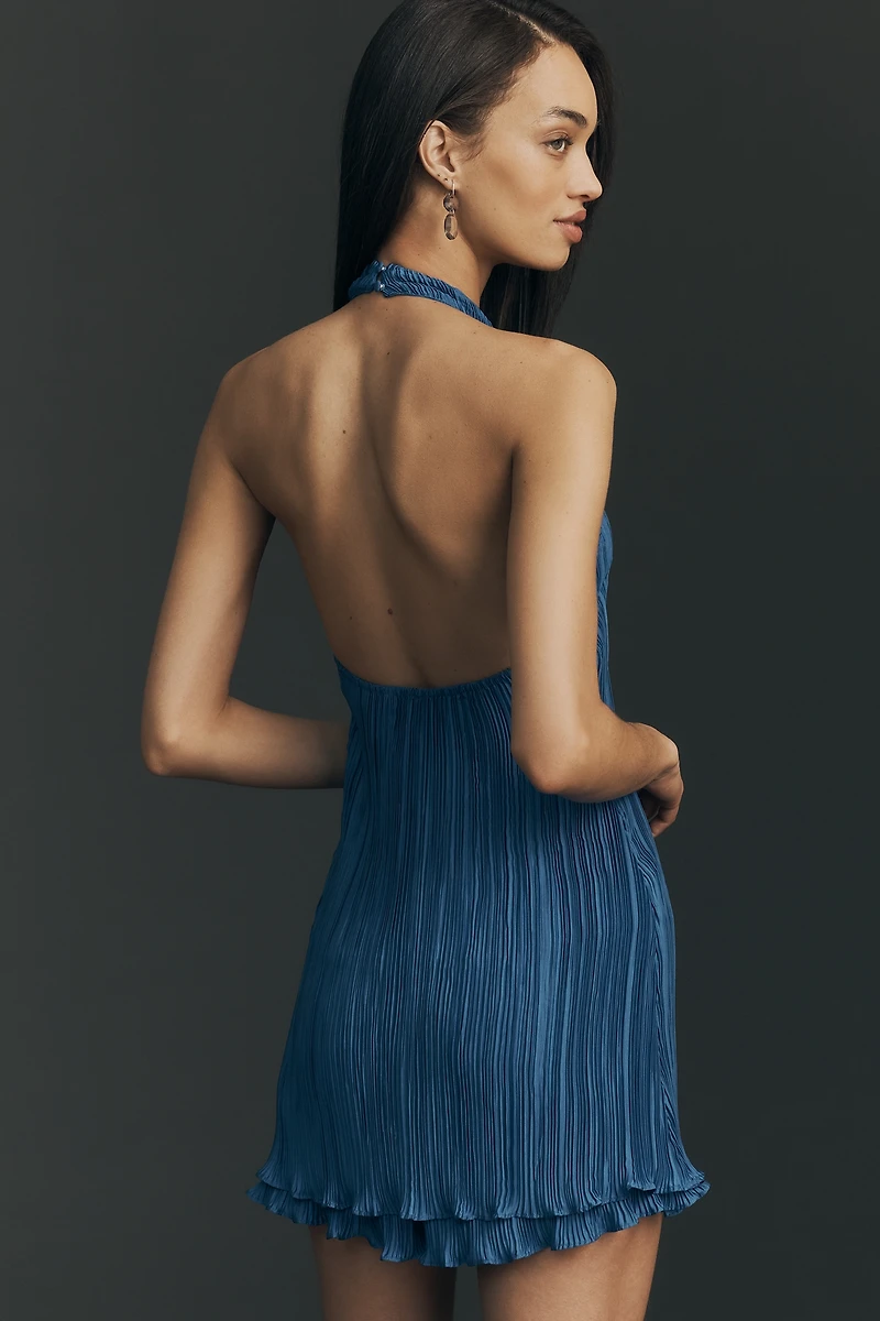 By Anthropologie Halter Plissé Romper