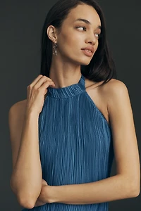 By Anthropologie Halter Plissé Romper