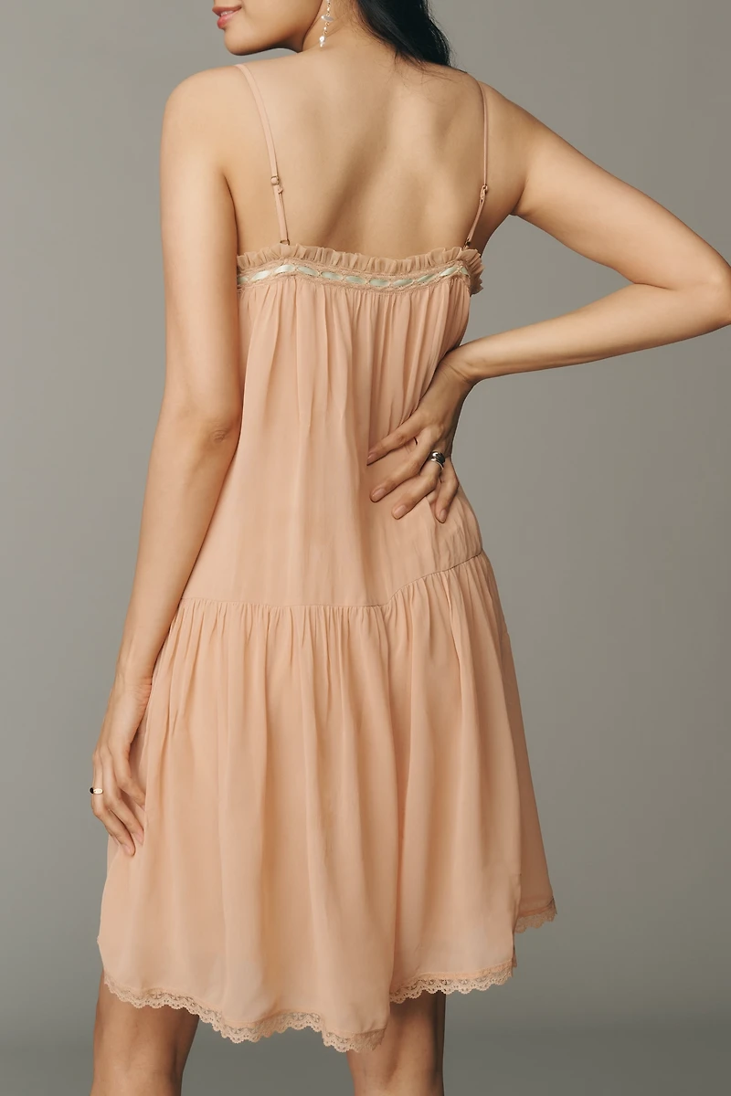 By Anthropologie Lace Square-Neck Romper