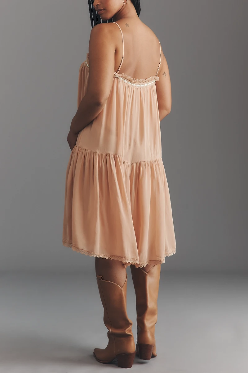 By Anthropologie Lace Square-Neck Romper
