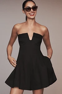 Maeve Strapless Mini Plunge-Neck Romper