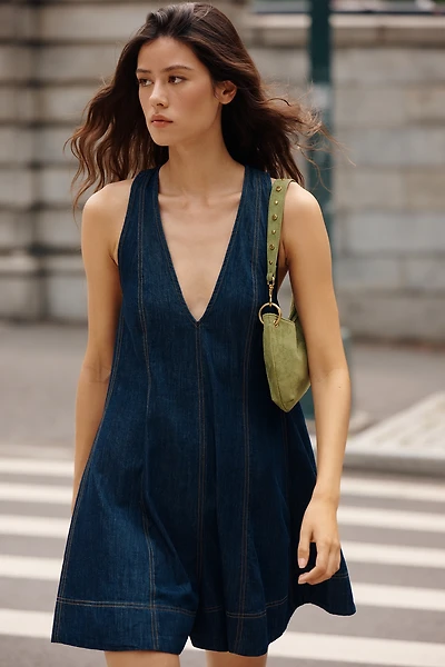 Maeve Denim Sleeveless Swing Romper