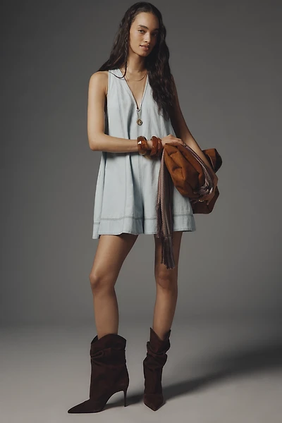 Maeve Denim Sleeveless Swing Romper