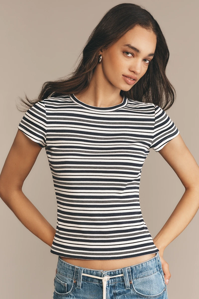 PAIGE Chantrelle Crew-Neck Ribbed Tee
