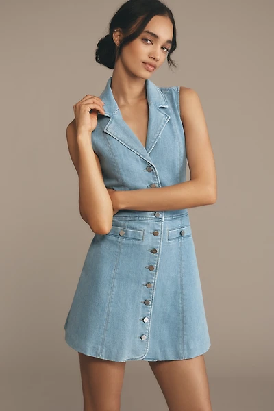 PAIGE Vida Sleeveless Denim Mini Dress