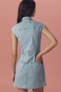 PAIGE Jaxsyn Cap-Sleeve Utility Mini Dress