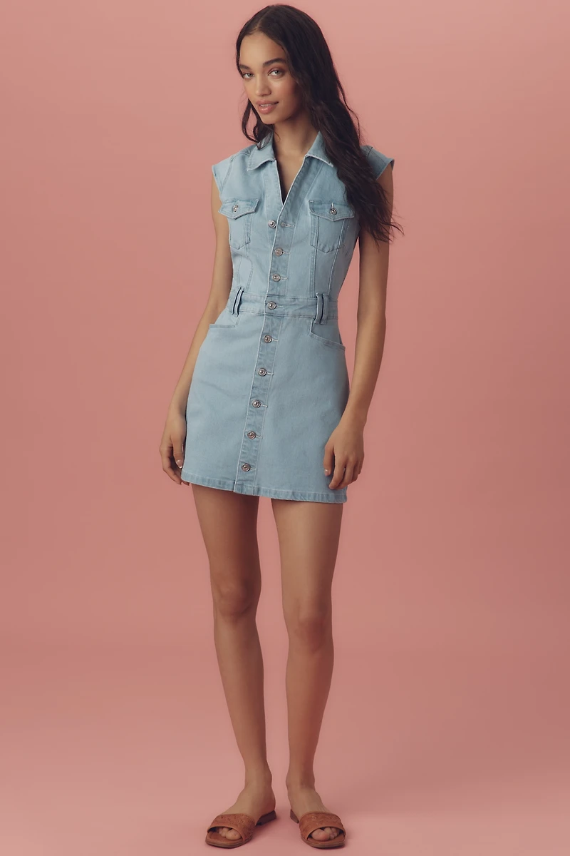 PAIGE Jaxsyn Cap-Sleeve Utility Mini Dress