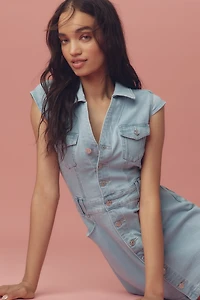PAIGE Jaxsyn Cap-Sleeve Utility Mini Dress