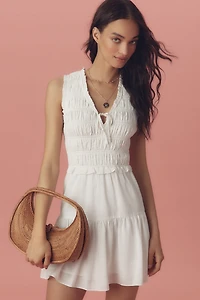 PAIGE Fraise Sleeveless V-Neck Mini Dress