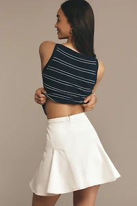 PAIGE Adaline Seamed Denim Mini Skirt