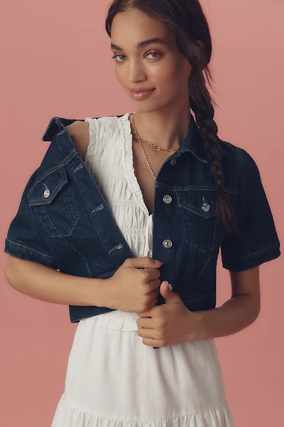PAIGE Kendra Short-Sleeve Denim Jacket