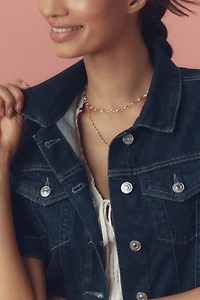 PAIGE Kendra Short-Sleeve Denim Jacket