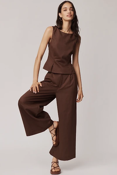 PAIGE Judith Linen Blend Boat-Neck Top