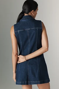 PAIGE Andria Sleeveless Collared Denim Mini Dress