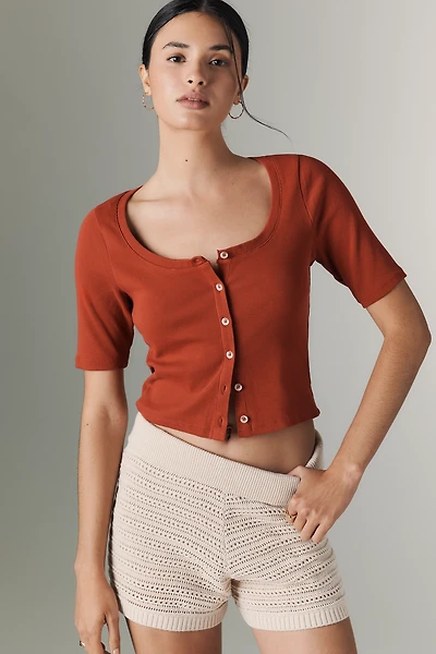 PAIGE Evette Button-Front Top