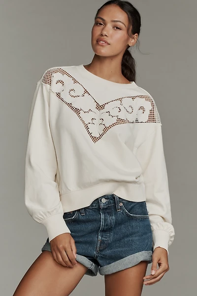 PAIGE Nimona Lace-Panel Sweatshirt