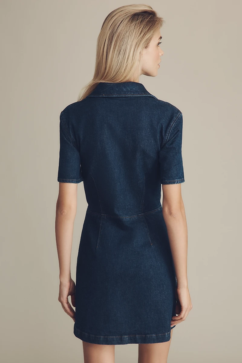 PAIGE Clementine Short-Sleeve Denim Mini Dress