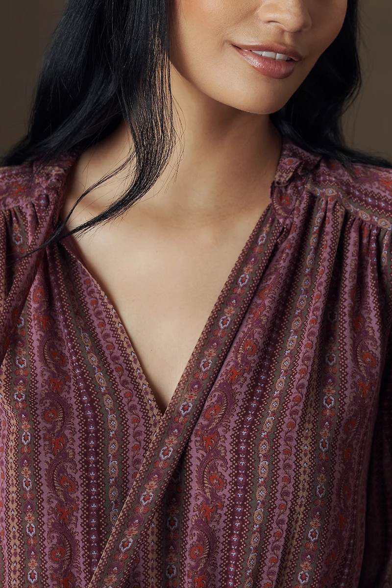 PAIGE Nantes Long-Sleeve Silk Mini Dress