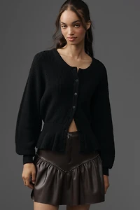 PAIGE Roslin Peplum Cardigan Sweater