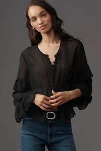 PAIGE Isolde Swiss Dot Blouse