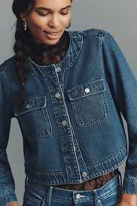 PAIGE Kylian Collarless Denim Jacket