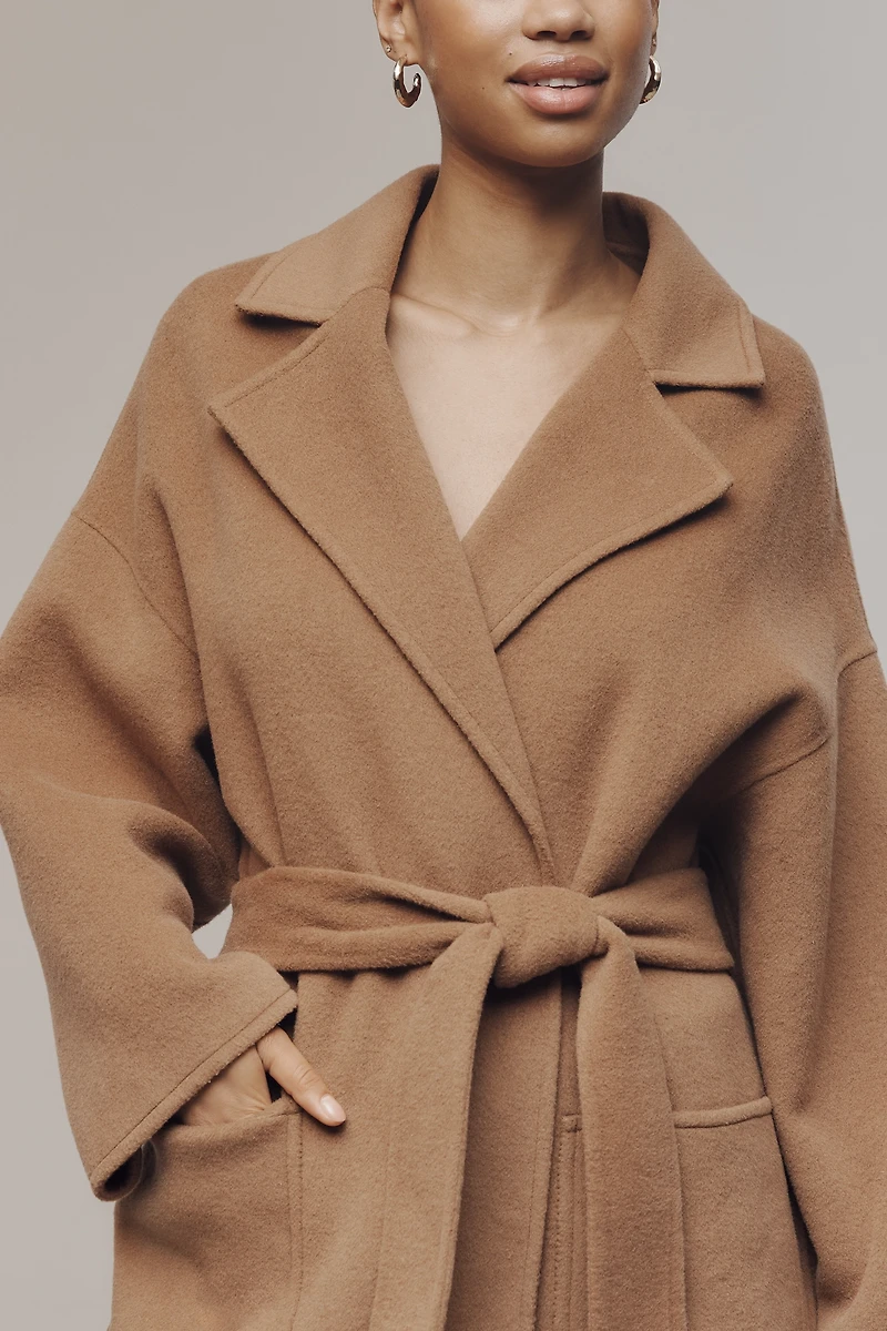 PAIGE Connery Wool Blend Short Wrap Coat