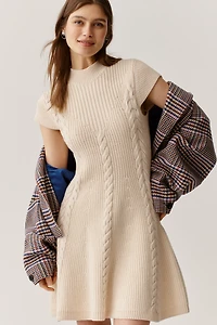 PAIGE Freya Mock-Neck Short-Sleeve Sweater Dress