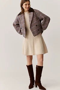 PAIGE Freya Mock-Neck Short-Sleeve Sweater Dress