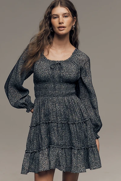 PAIGE Kenmare Tiered Long-Sleeve Dress
