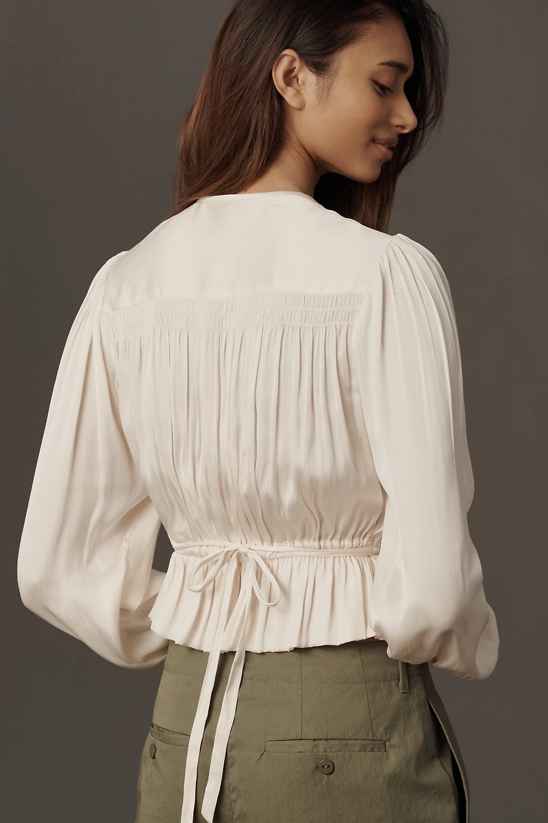 PAIGE Gansevoort Pleated Blouse