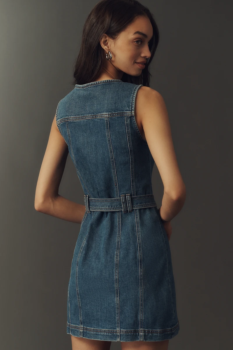 PAIGE Maxine Belted Denim Mini Dress