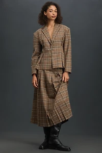 Rowing Blazers Plaid Pleated Blazer